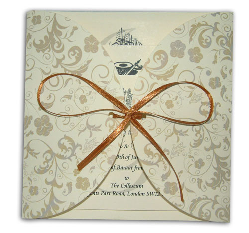 Hindu Wedding Card MCC Cream